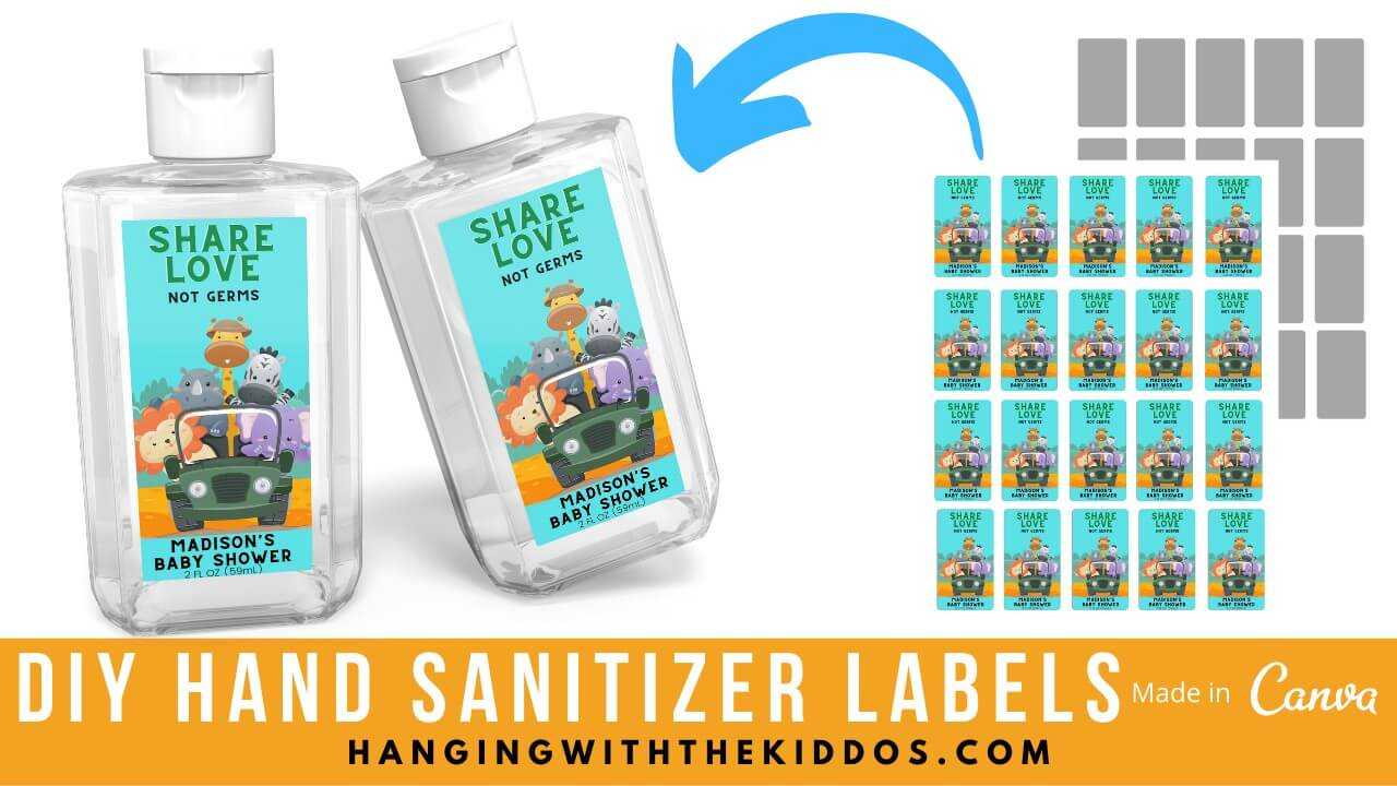 DIY Hand Sanitizer Labels Template Hanging with the Kiddos