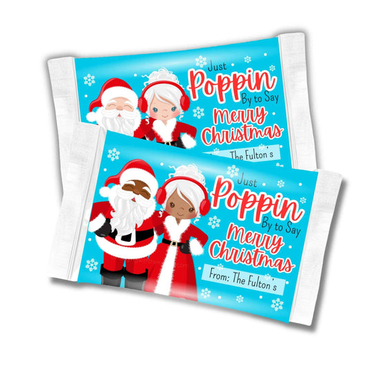 Personalized Christmas Popcorn Bag Wrapper Hanging with the Kiddos