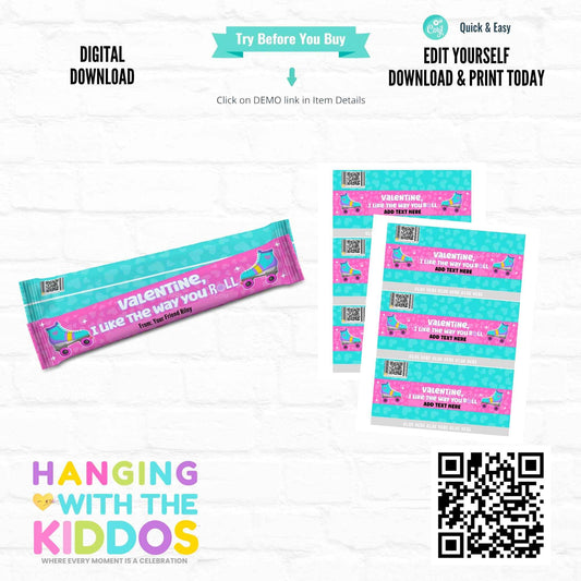 Valentine Fruit Roll Wrapper Template | DIY Printable Favor for Classroom Gifts Hanging with the Kiddos