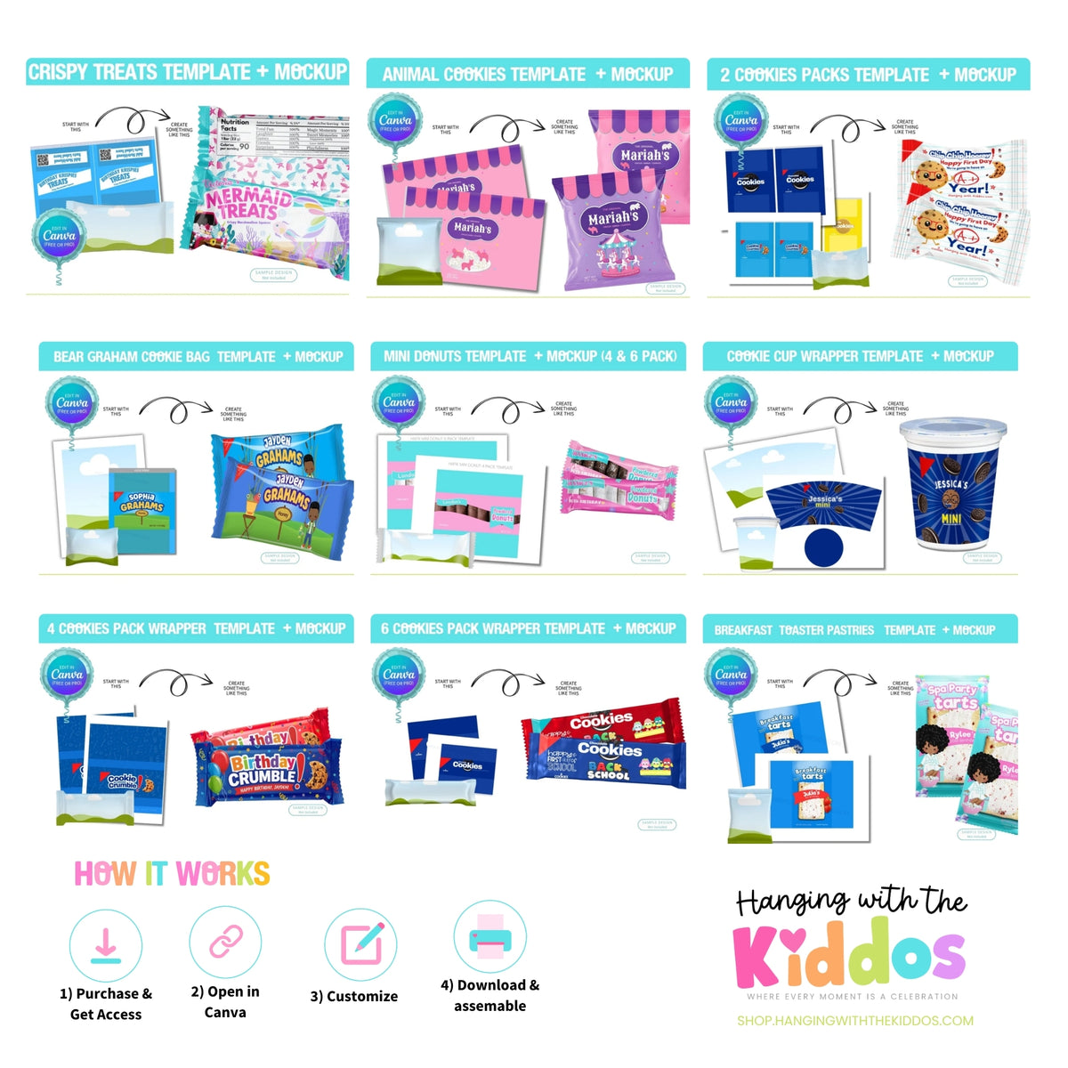 Baked Treat & Cookie Wrapper Templates Bundle
