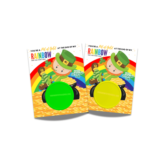 DIY St. Patrick’s Day Play-Doh Card Holder Template with Rainbow Design Hanging with the Kiddos