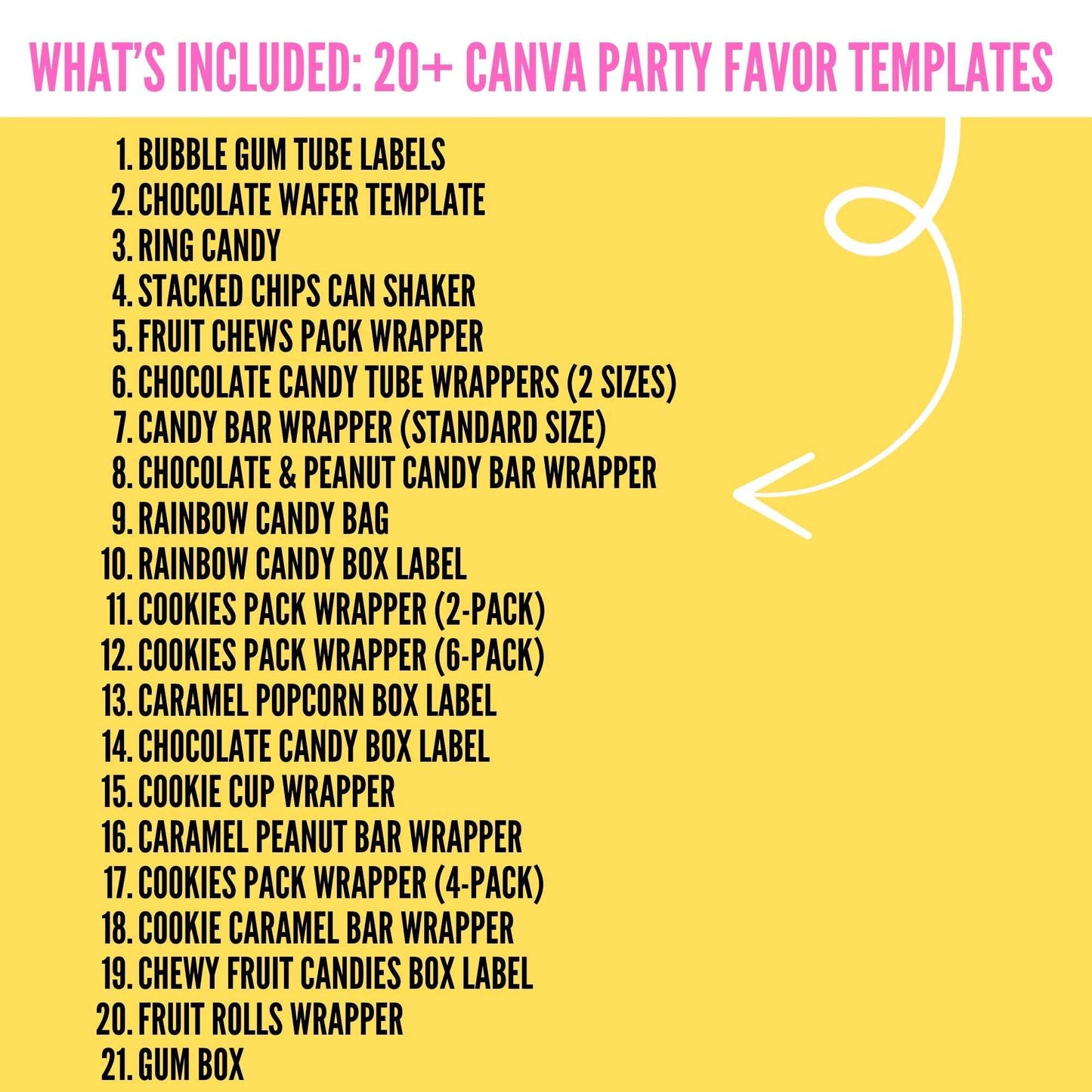 Customizable Canva Party Favor Templates Bundle (20+ Designs)
