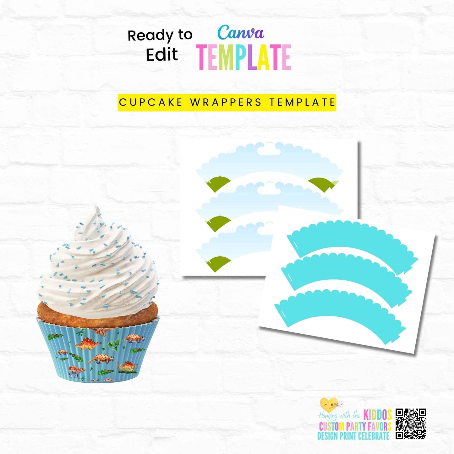 DIY Cupcake Wrappers Canva Template Hanging with the Kiddos