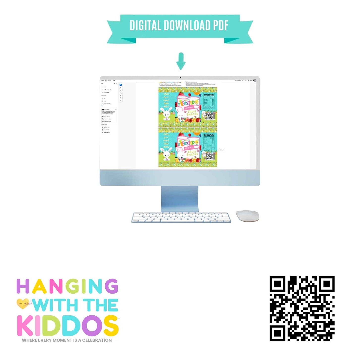 Easter Fruit Snack Template Hanging with the Kiddos