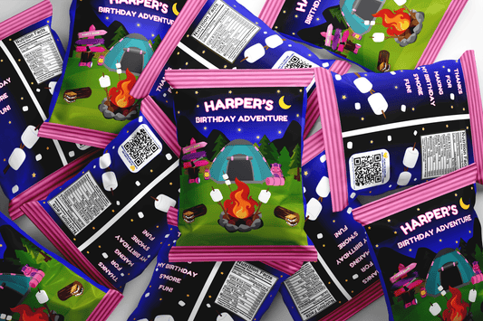 Girl Camping Adventure Birthday Party Favor Personalized Goodie Bags Hanging with the Kiddos