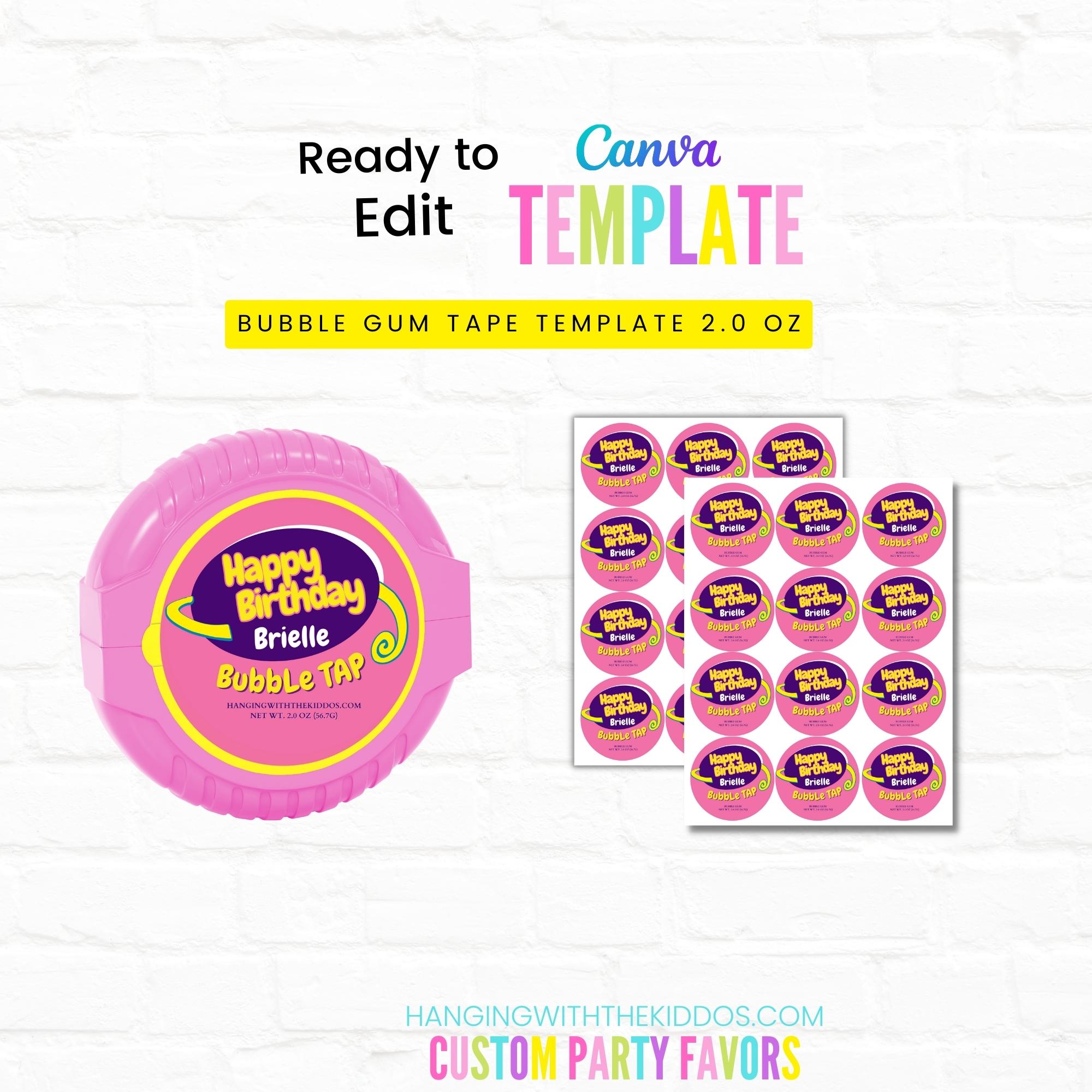 Bubble Gum Tape Template – Hanging with the Kiddos