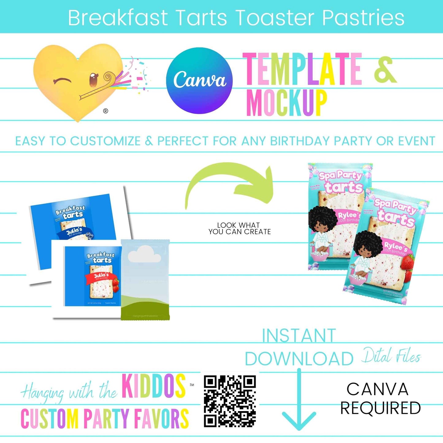 Breakfast Tarts Toaster Pastries Template and Mockup Hanging with the Kiddos