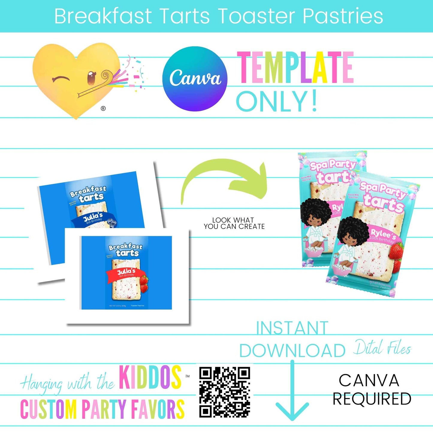 Custom Breakfast Tarts Toaster Pastries Template Hanging with the Kiddos