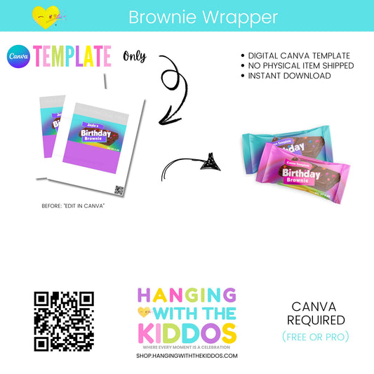 Editable Brownie Wrapper Template (Canva)
