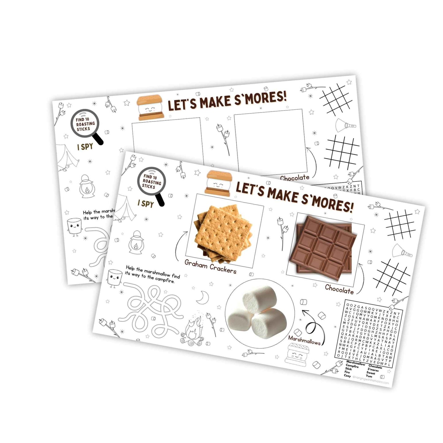 Build Your S’mores: Kids Activity Placemat Hanging with the Kiddos