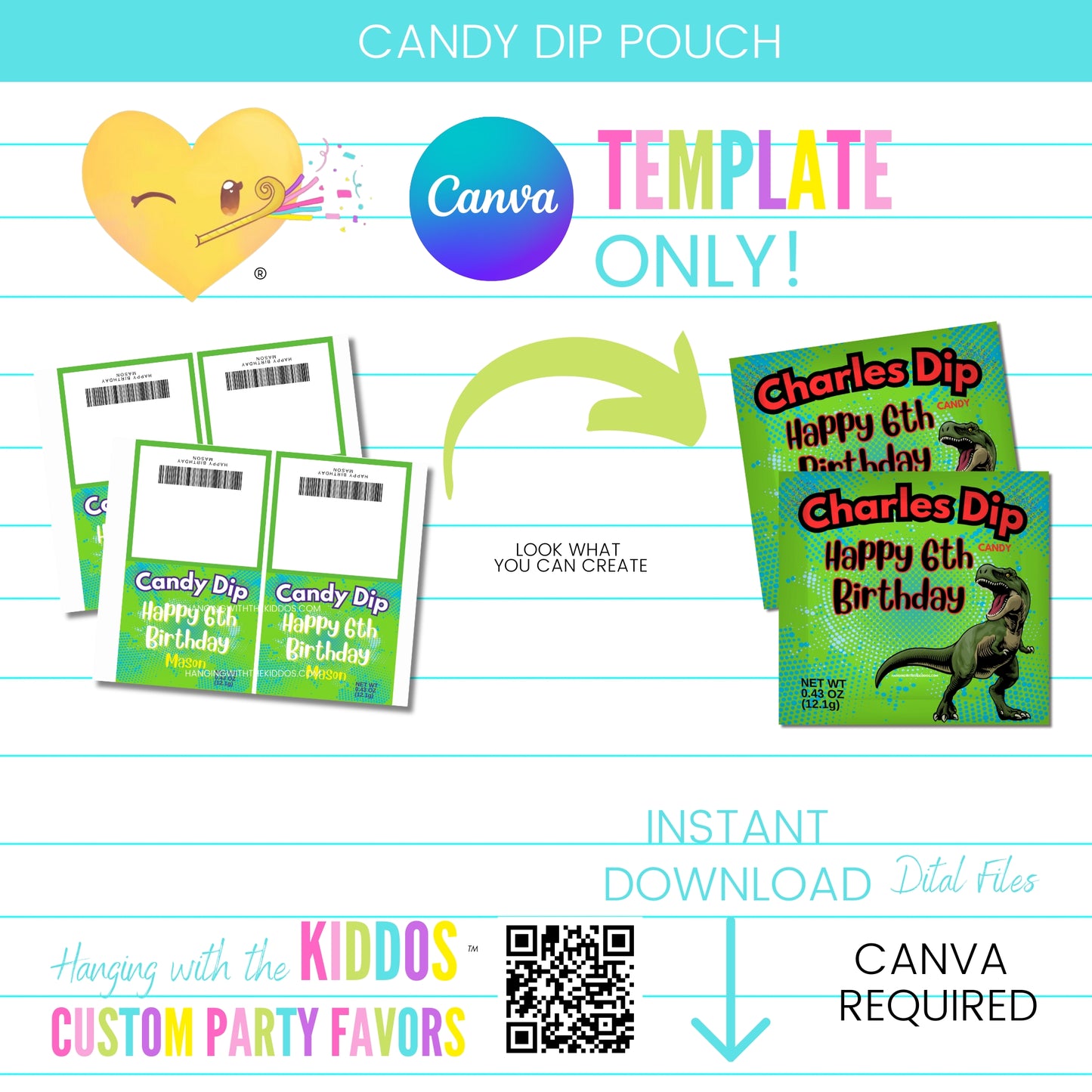 CANDY DIP POUCH TEMPLATE