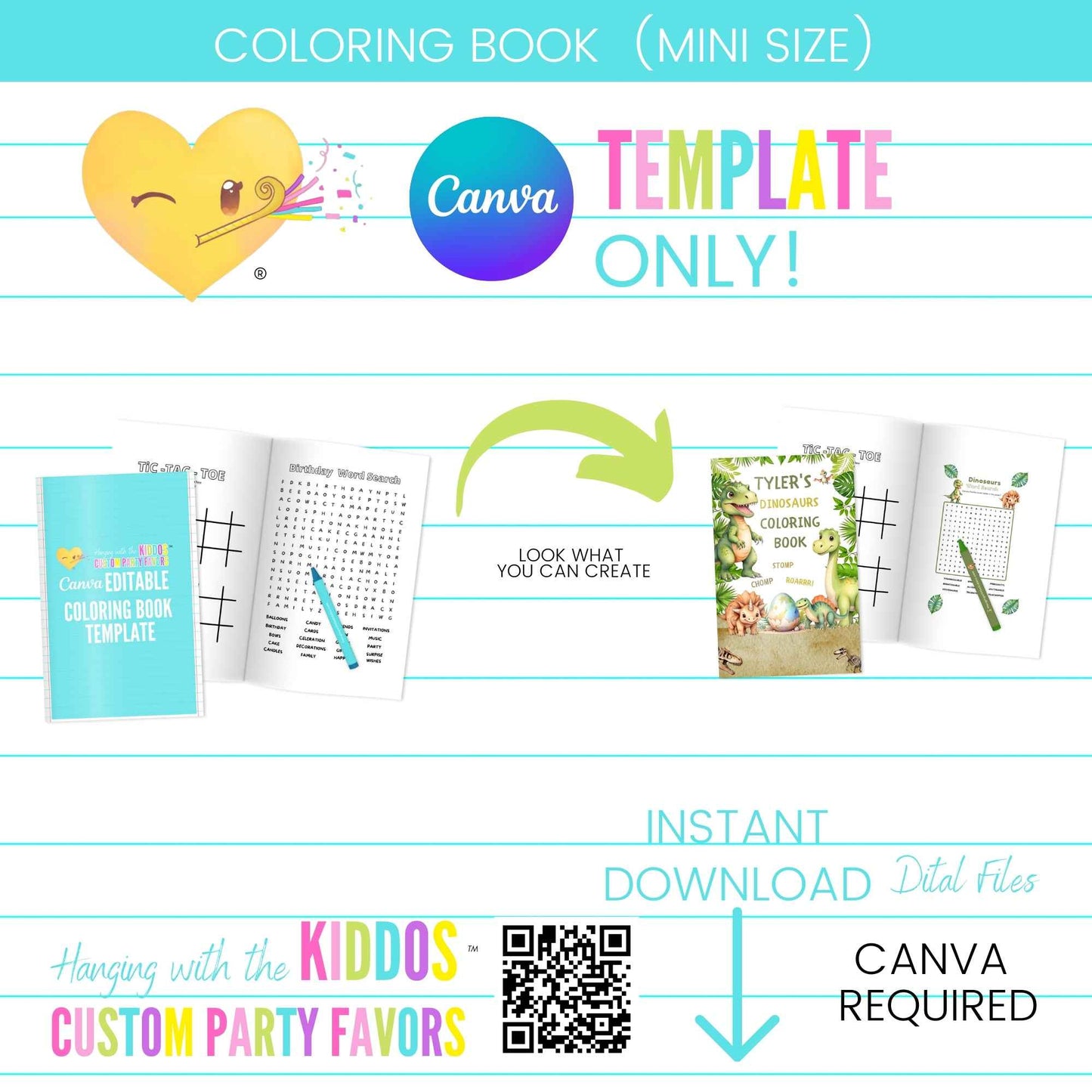 Custom Party Favor Coloring Book Template