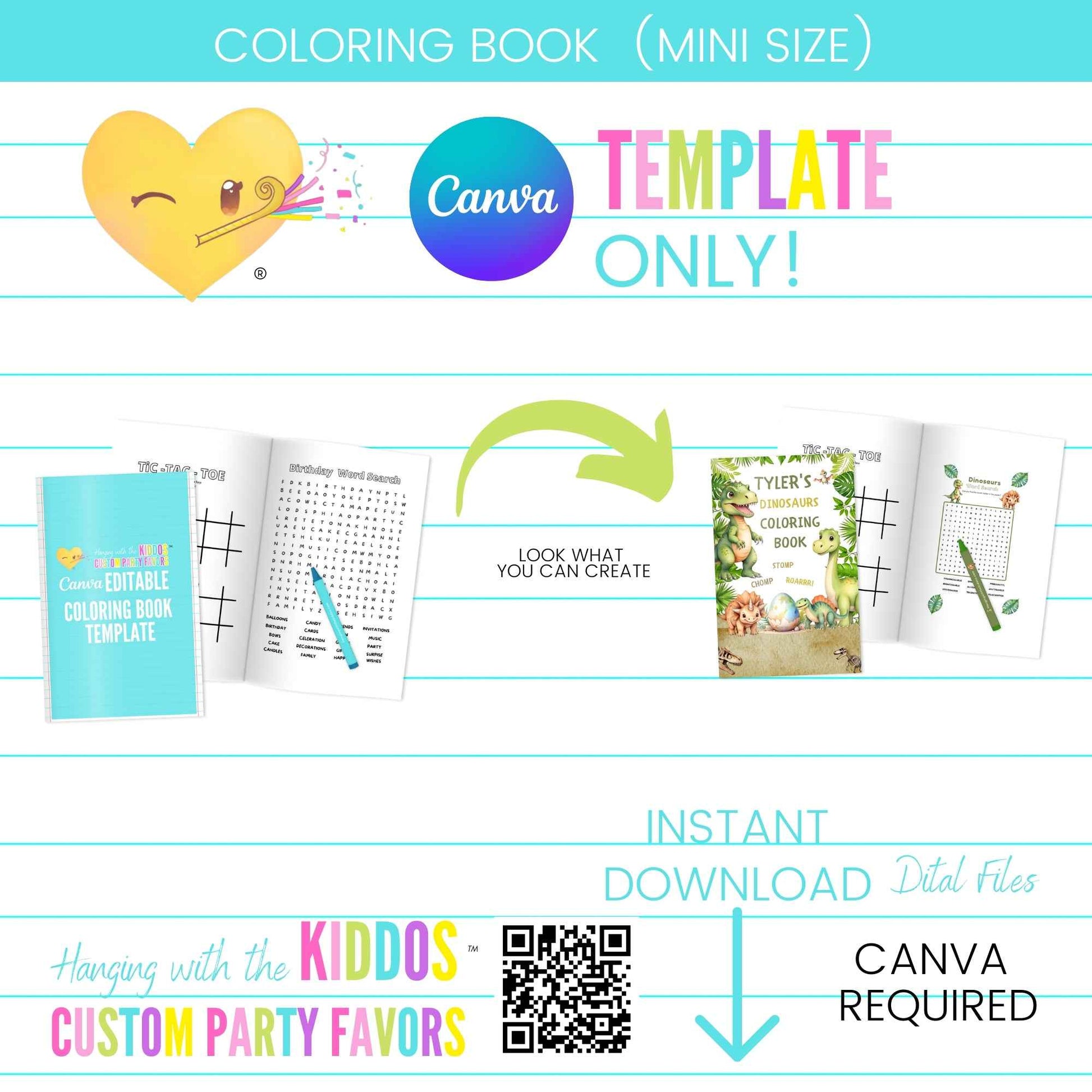 Custom Party Favor Coloring Book Template