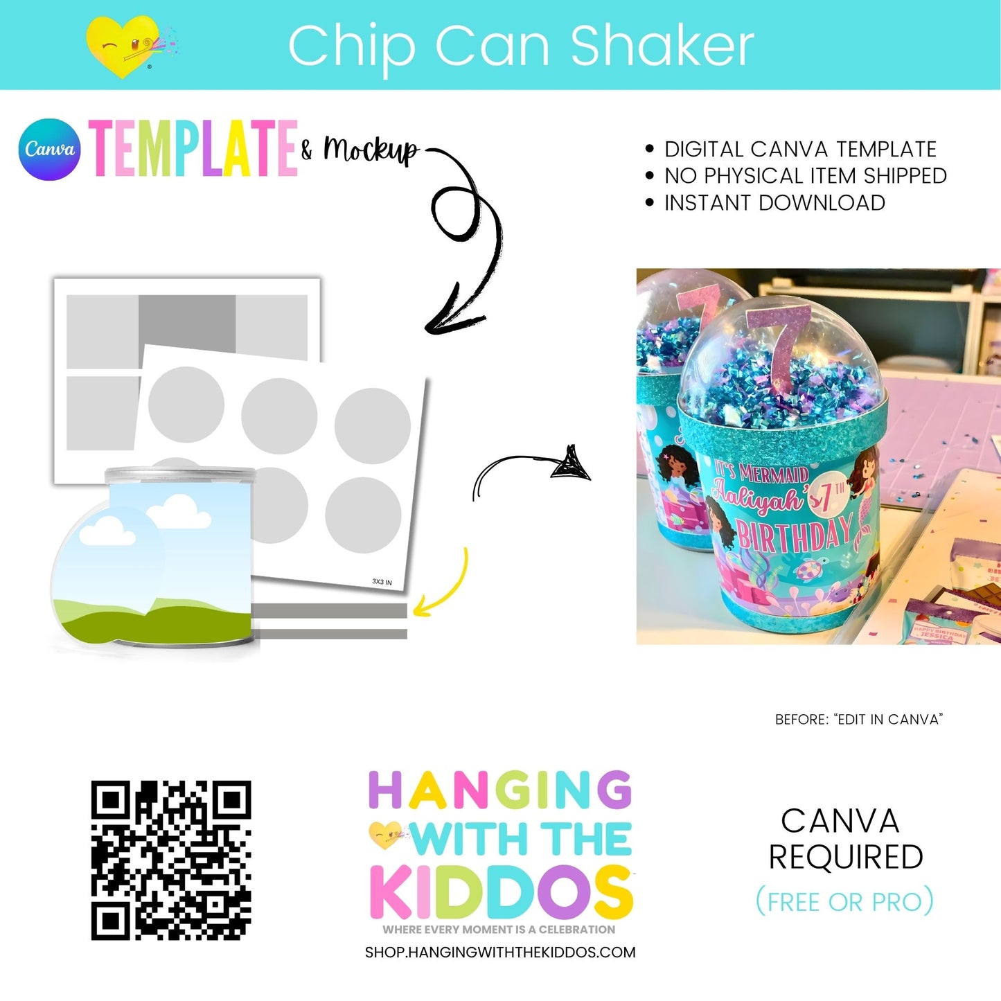 Stacked Chips Can Shaker Template and Mockup