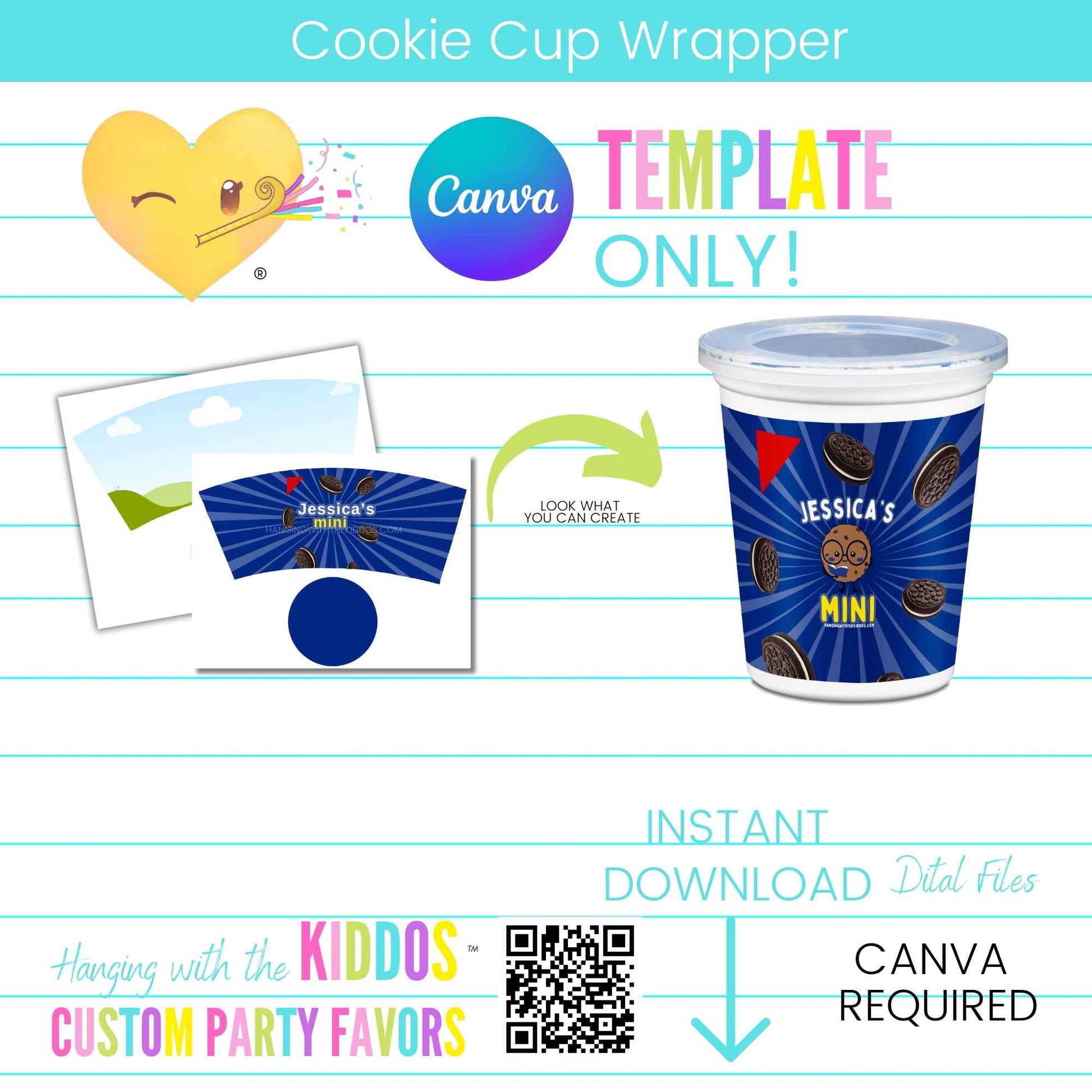 Cookie Cup Wrapper Template – Editable Canva Printable