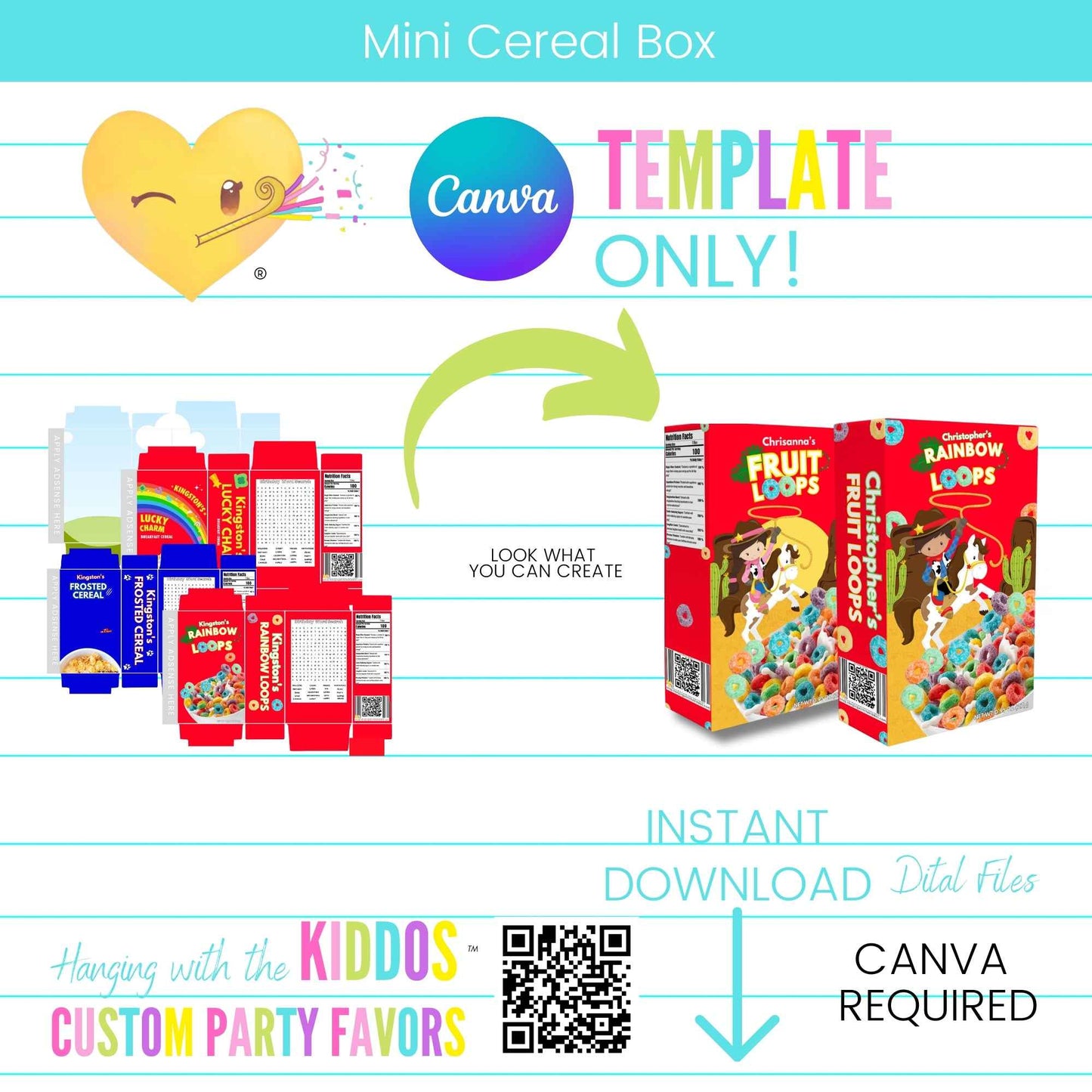 Mini Cereal Box Template Hanging with the Kiddos
