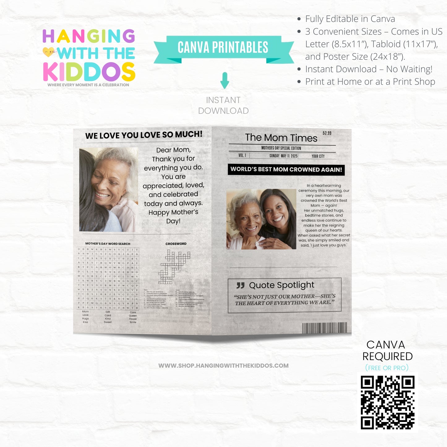 Mother’s Day Newspaper Canva Template