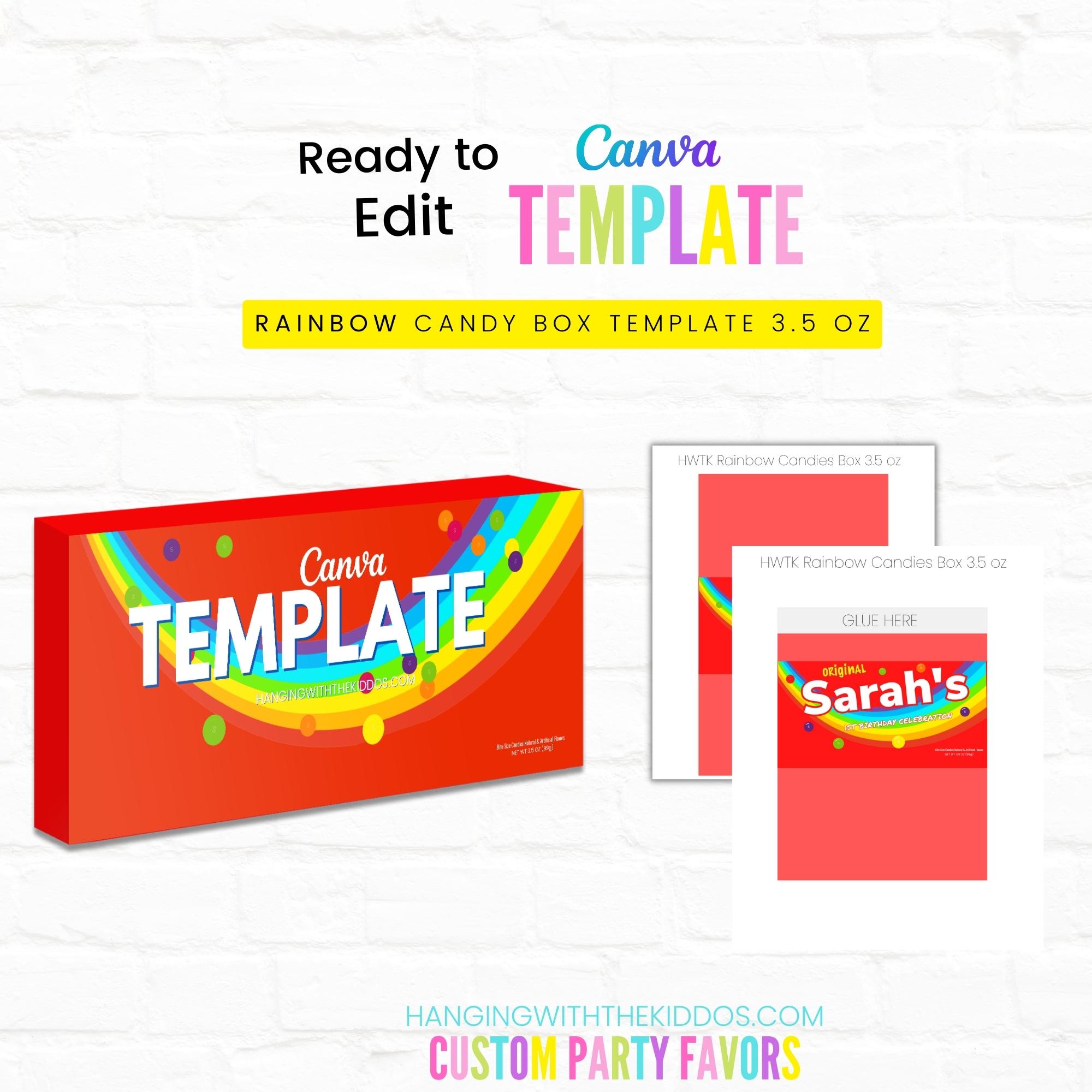 RAINBOW CANDY BOX TEMPLATE 3.5 OZ