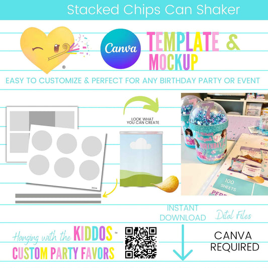 Stacked Chips Can Shaker Template and Mockup
