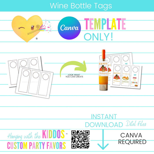 Editable Wine Bottle Tags – Canva Template for Any Occasion Hanging with the Kiddos