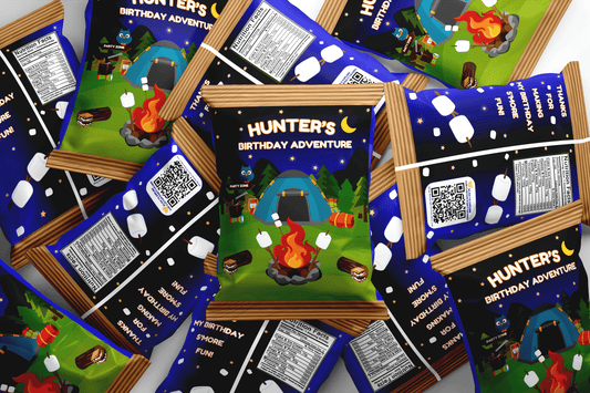 Camping Adventure Birthday Party Favor Personalized Goodie Bags Hanging with the Kiddos