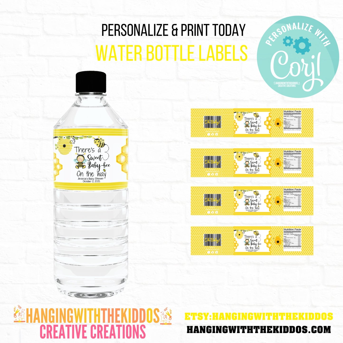 Bee Baby Shower Chip Bags| Cutie Baby Shower| Personalize Baby Shower Guest Gifts
