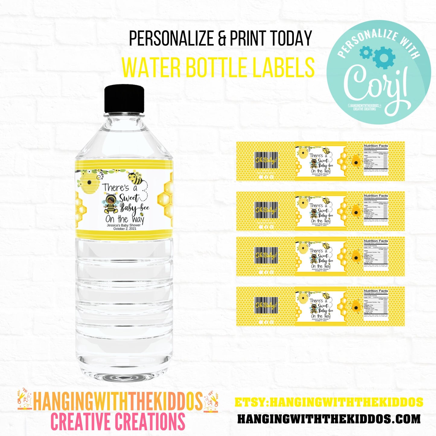 Bee Baby Shower Chip Bags| Cutie Baby Shower| Personalize Baby Shower Guest Gifts