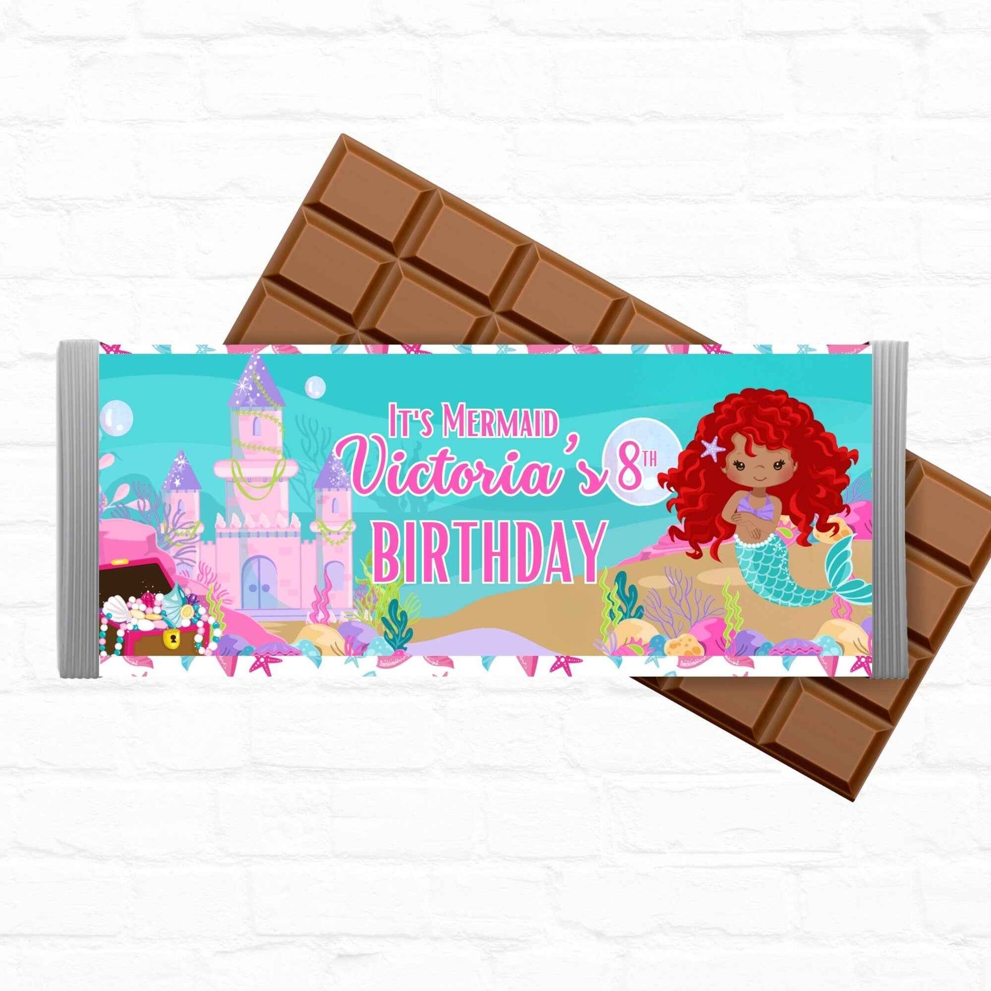 Little Mermaid Customizable Candy Bar Wrappers Party Favors|Printable File Hanging with the Kiddos