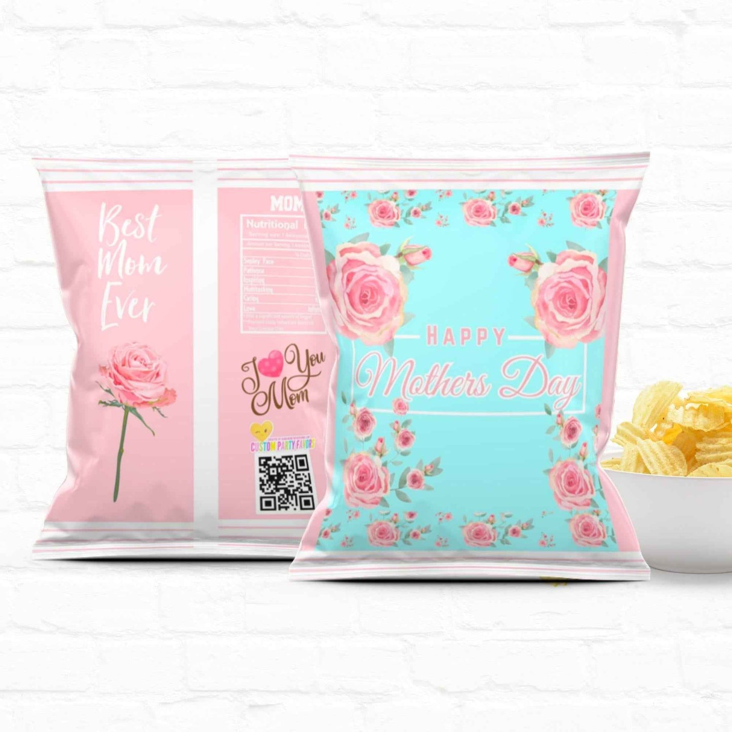 Rose Mother's Day Gift Bag Custom Chip Bag|Instant Download