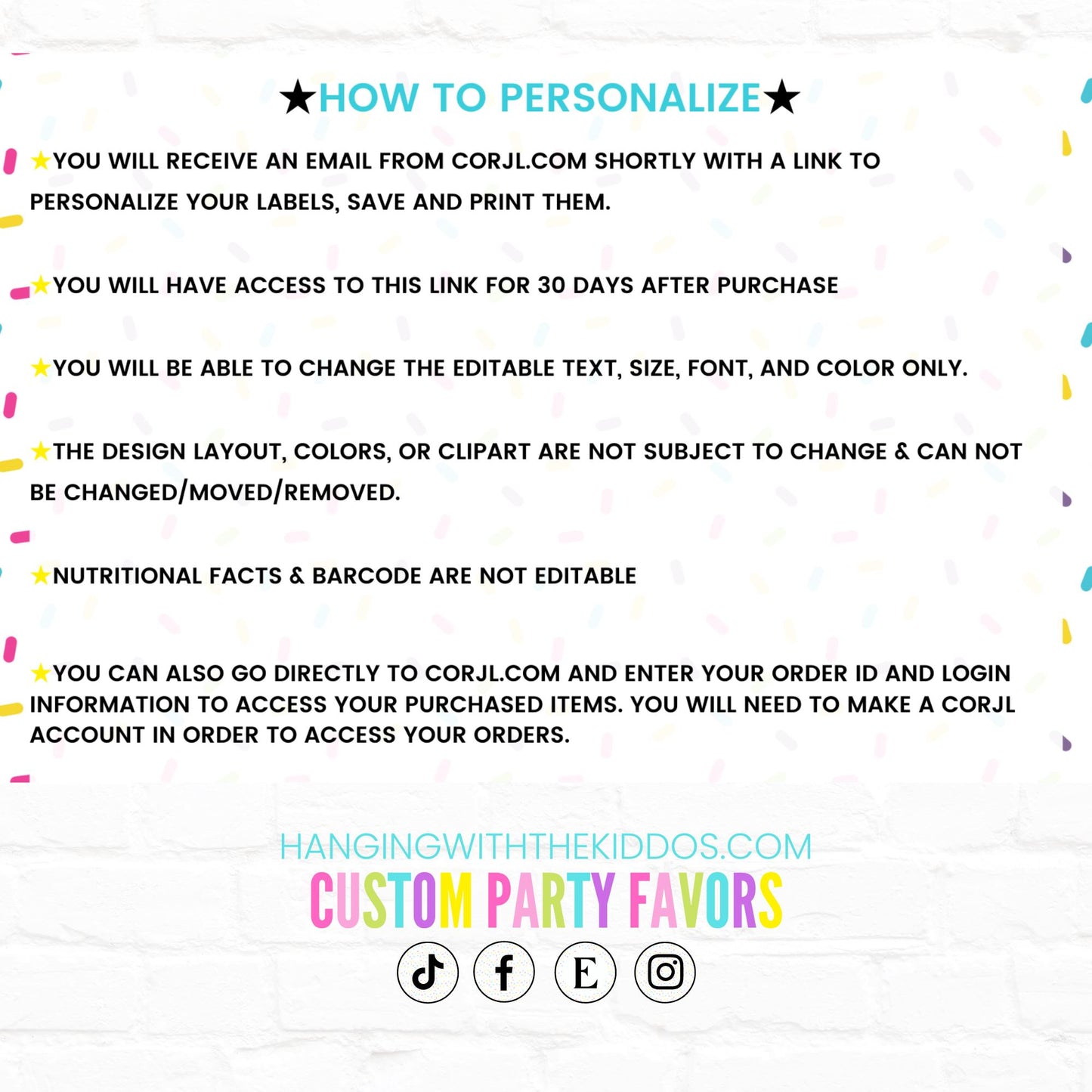 Pop It Birthday Personalized Party Favor Rice Krispy Treats Wrappers| Instant Download