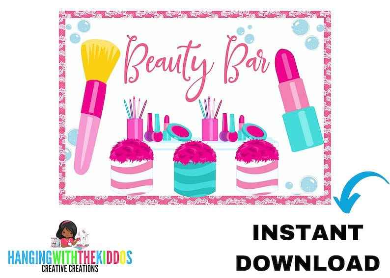 Spa Party Printables| Spa Party for Girls | Spa Birthday Party Activity Signs | Instant Download