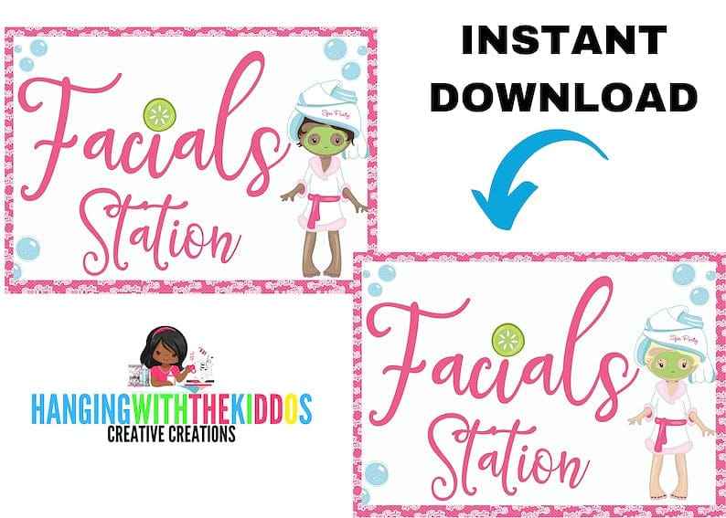 Spa Party Printables| Spa Party for Girls | Spa Birthday Party Activity Signs | Instant Download