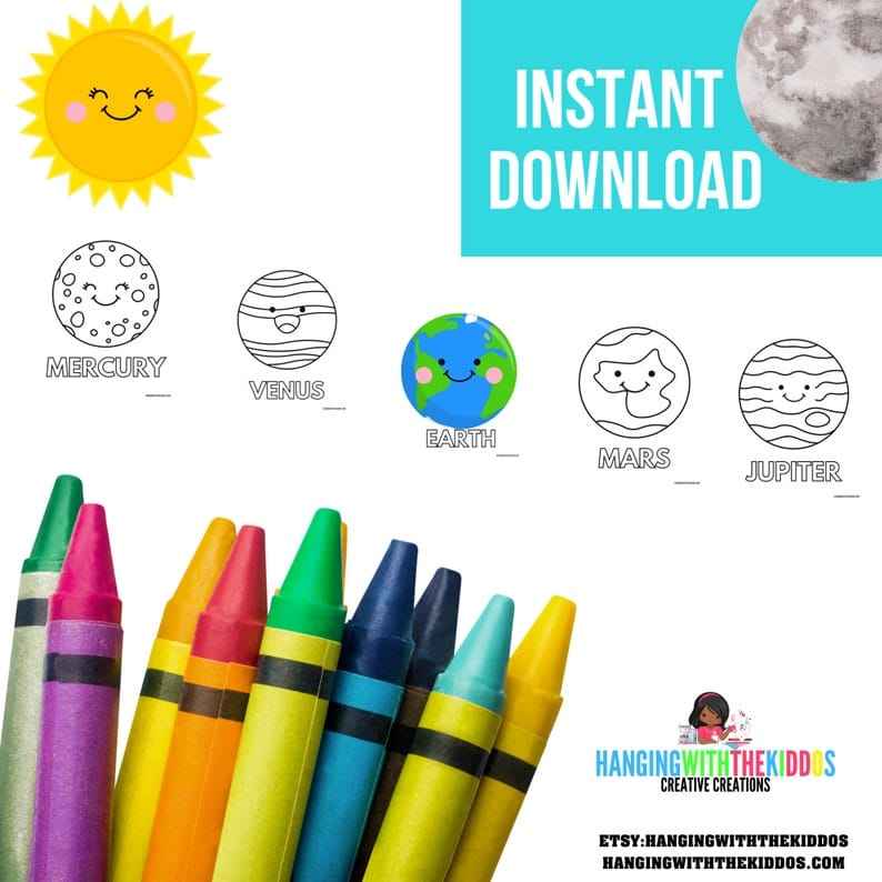 Outer Space Fun Activity Coloring Book| Space Coloring sheets Printable for Kids| INSTANT DOWNLOAD | Space Activity Coloring Pages