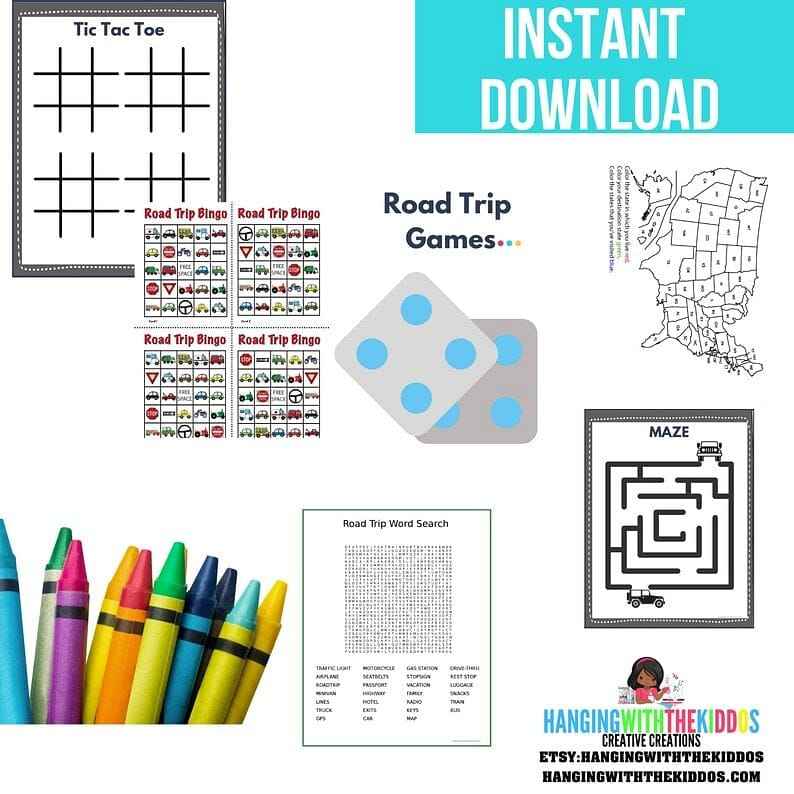 Kids Personalized Travel Journals| Kid Travel Activity Book | Printable Games for Kids | Travel USA Book | Travel Printable | Travel Books