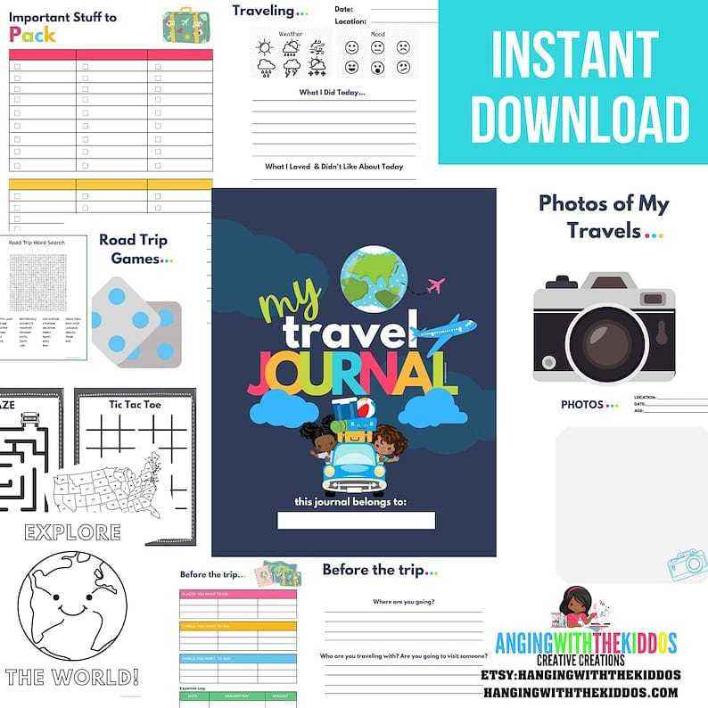 Kids Personalized Travel Journals| Kid Travel Activity Book