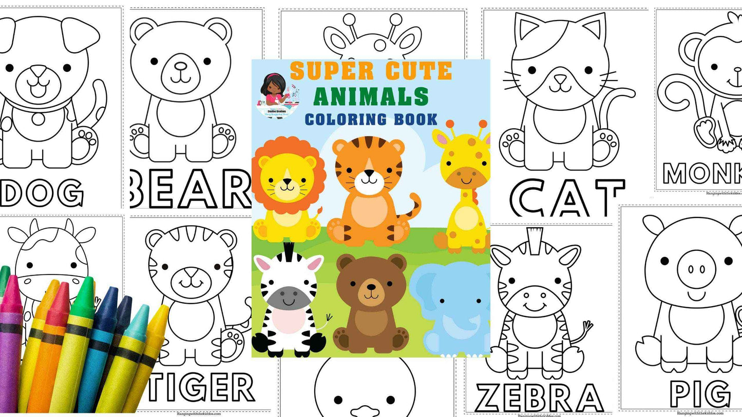 African Animals Coloring Book | Printable colouring book for Kids and Adults| Zoo Animal