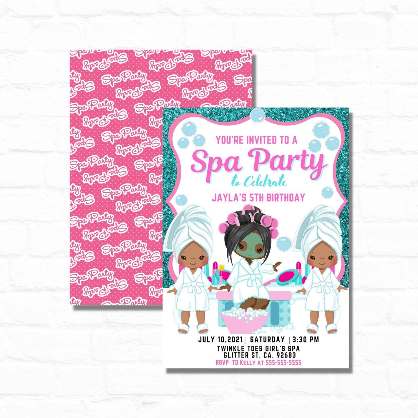 Tween Girls Spa Party Invitations| 5X7