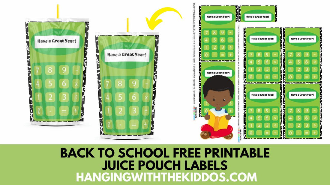 Back to School Free Printable Juice Pouch Labels| Caprisun Template