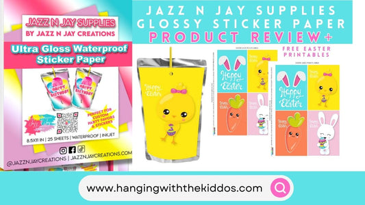 Jazz N Jay Supplies Ultra Gloss Waterproof Sticker Paper Review - Create Custom Party Favors!