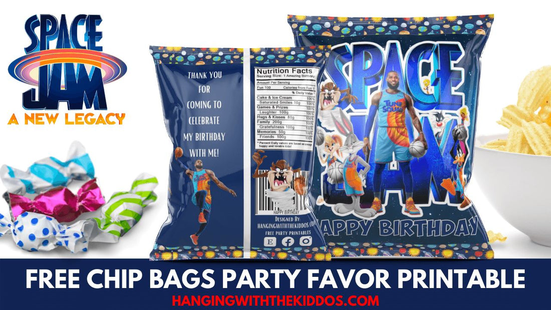 Space Jam Party Favor Chip Bags Free Printable