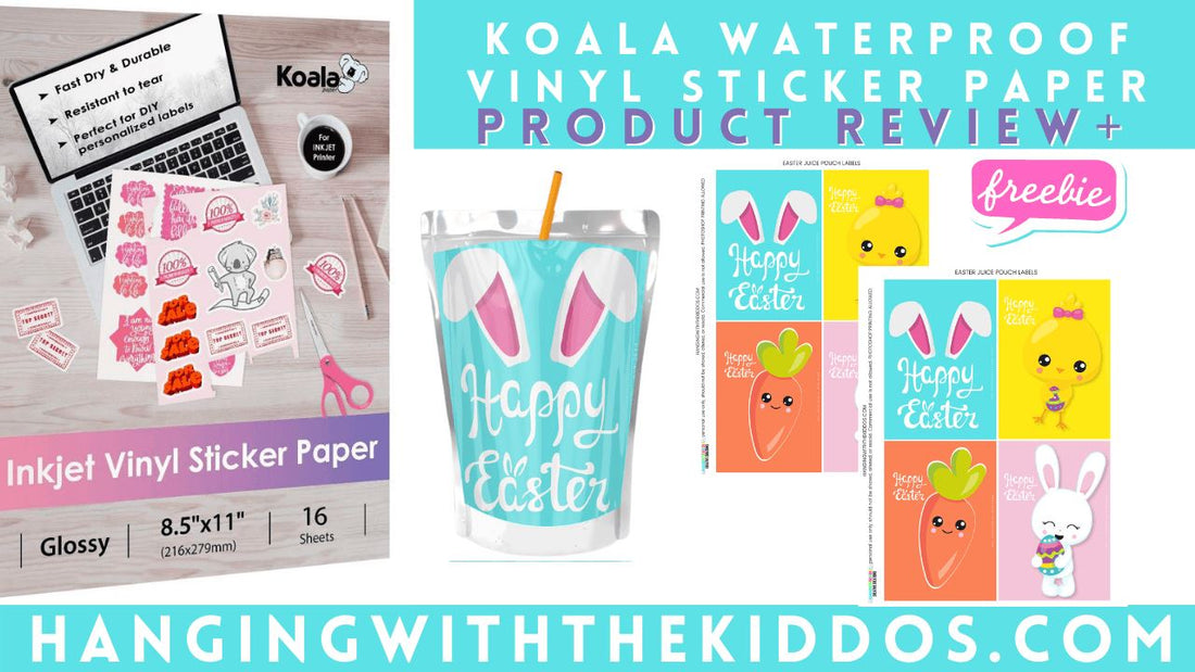 Easter Free Printable Juice Pouch Labels & Koala Printable Glossy Waterproof Vinyl Sticker Paper Review