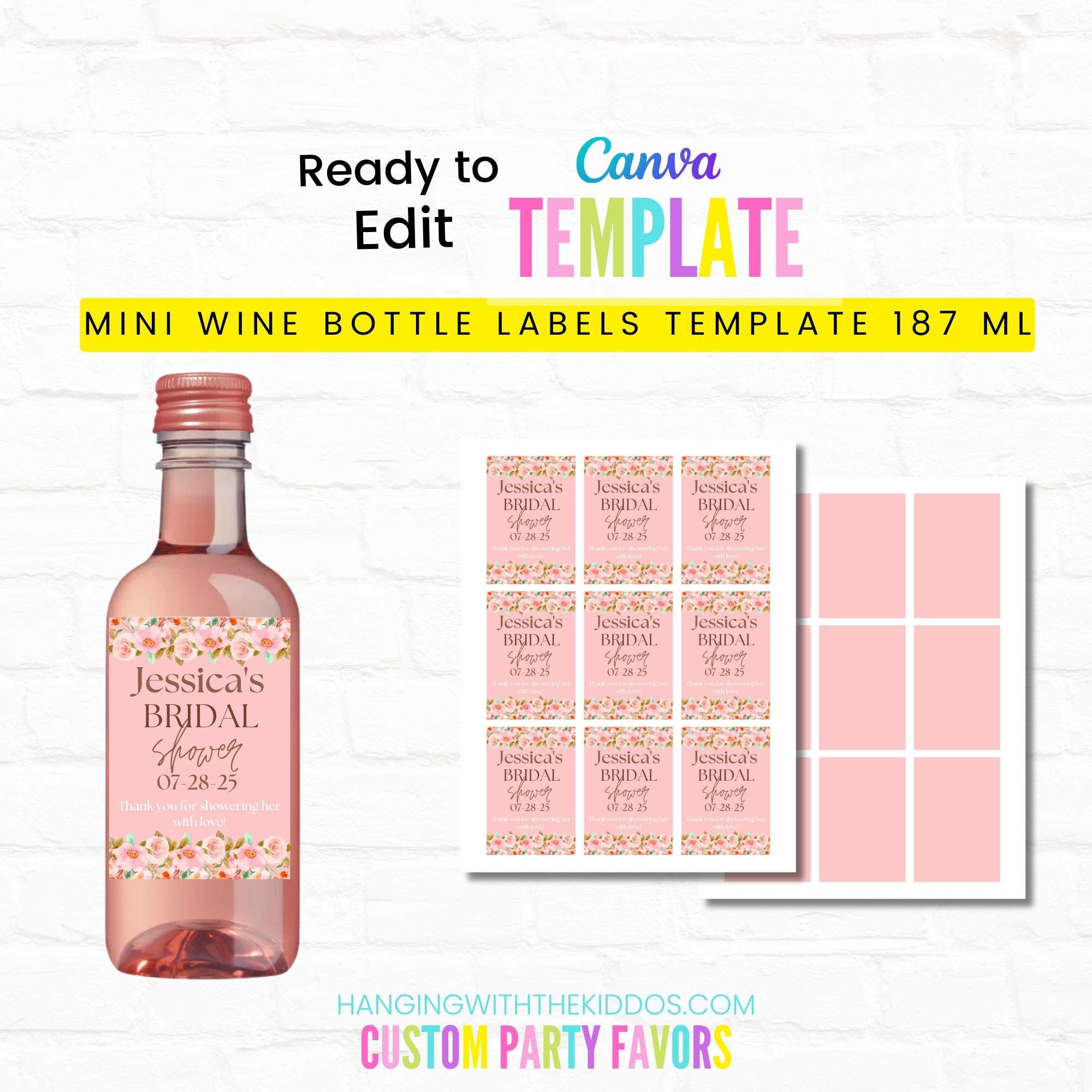 Mini Wine Bottle Labels Template – Hanging with the Kiddos