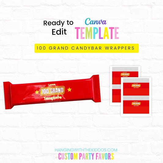 100 GRAND CANDY BAR WRAPPERS TEMPLATE