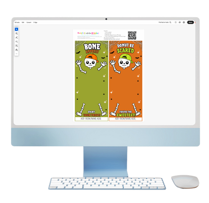 Skeleton Donut Card Halloween Printable | You're the Sprinkle to My Donut Treat Card