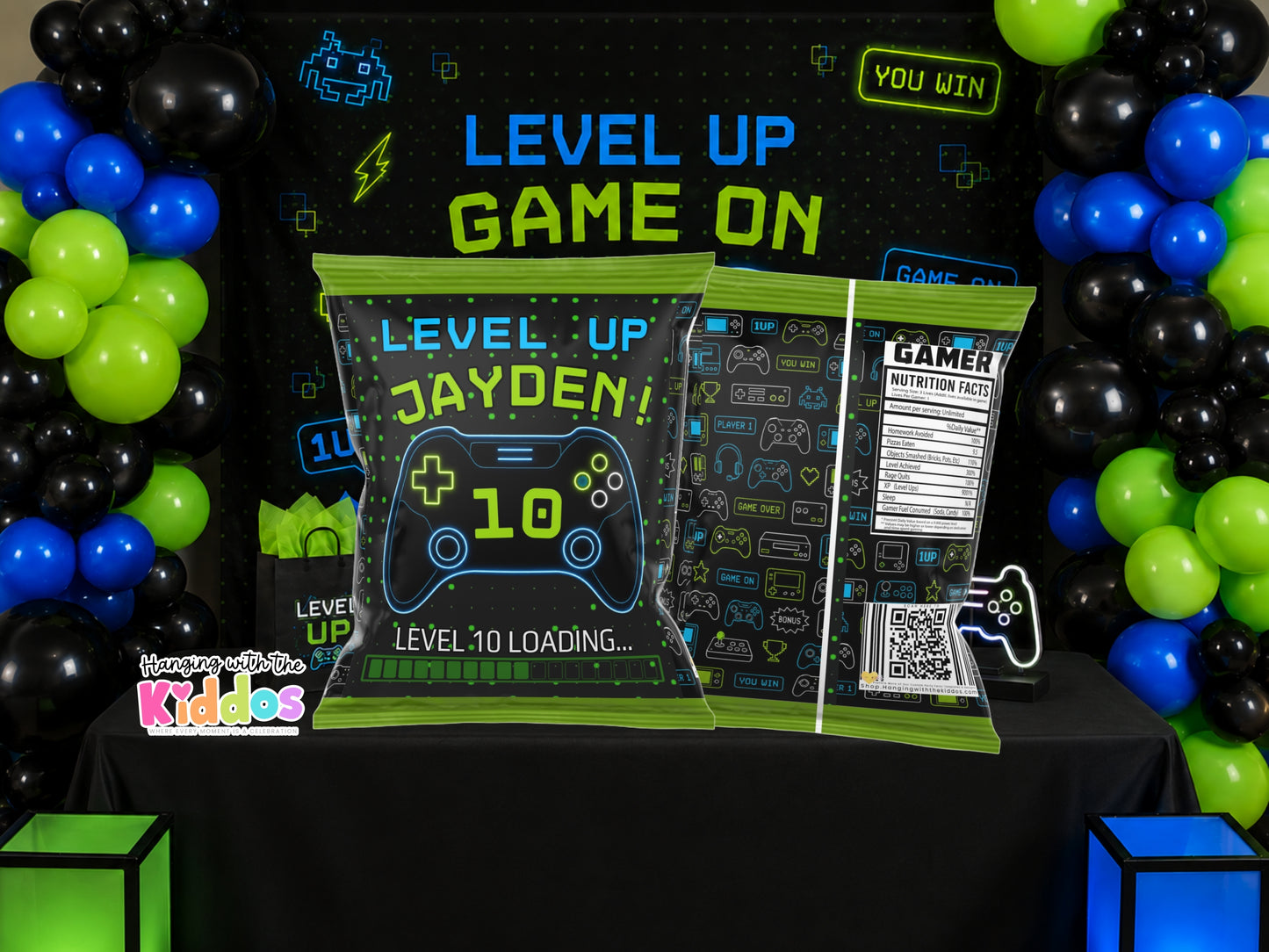 Gamer Birthday Chip Bag Template