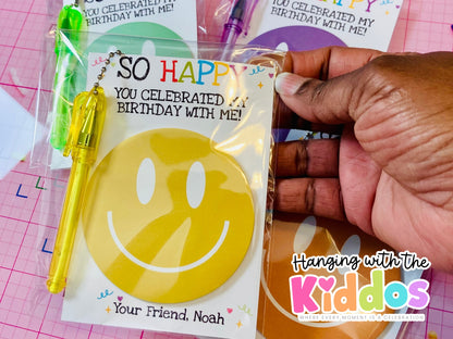 Personalized Smiley Face Birthday Party Favors