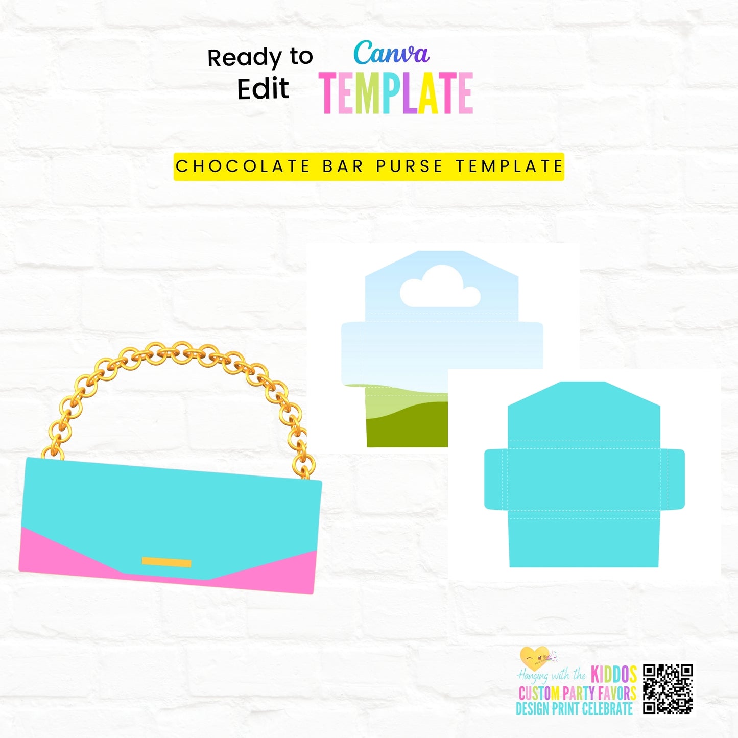 Chocolate Candy Bar Purse – Perfect Party Favor Canva Template