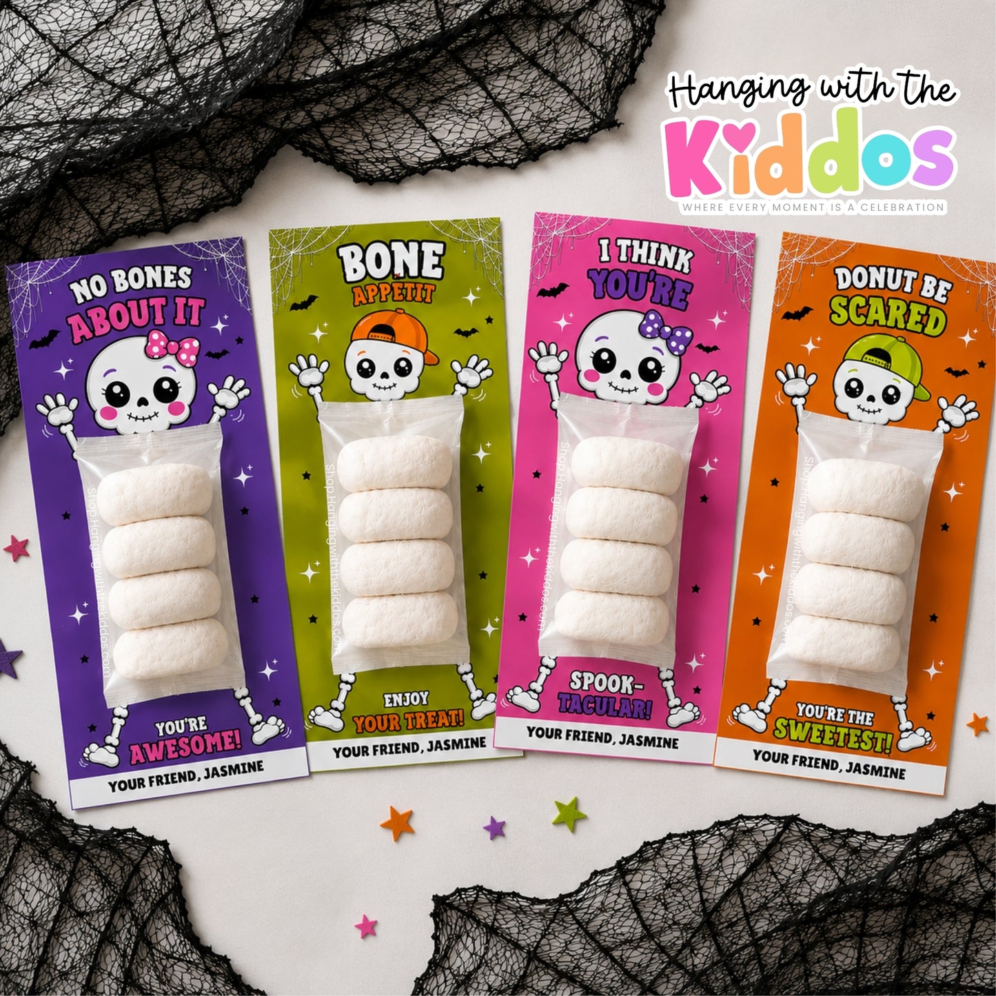 Skeleton Donut Card Halloween Printable | You're the Sprinkle to My Donut Treat Card