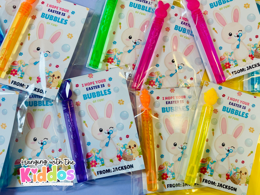 Personalized Easter Bubble Card Favors