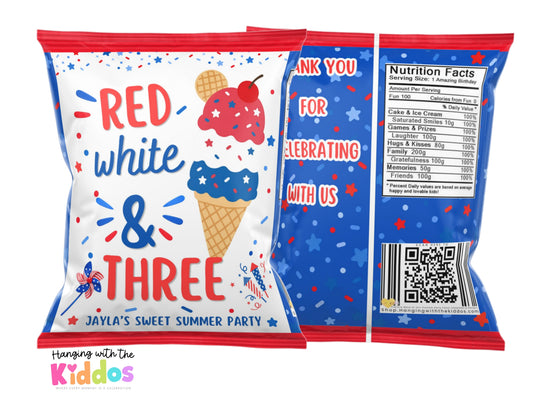 Patriotic Chip Bag Template